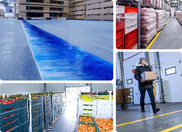 ToughStripe Cold padlójelölő szalagot tartalmazó képek.