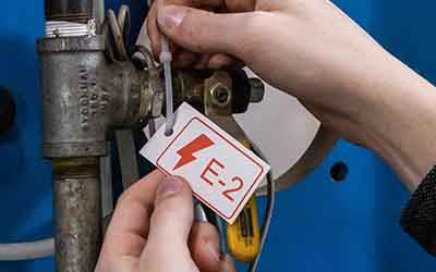 Energiaforrás jelölés a gépen.